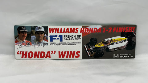 F-1 Honda Wins 1987 Sticker